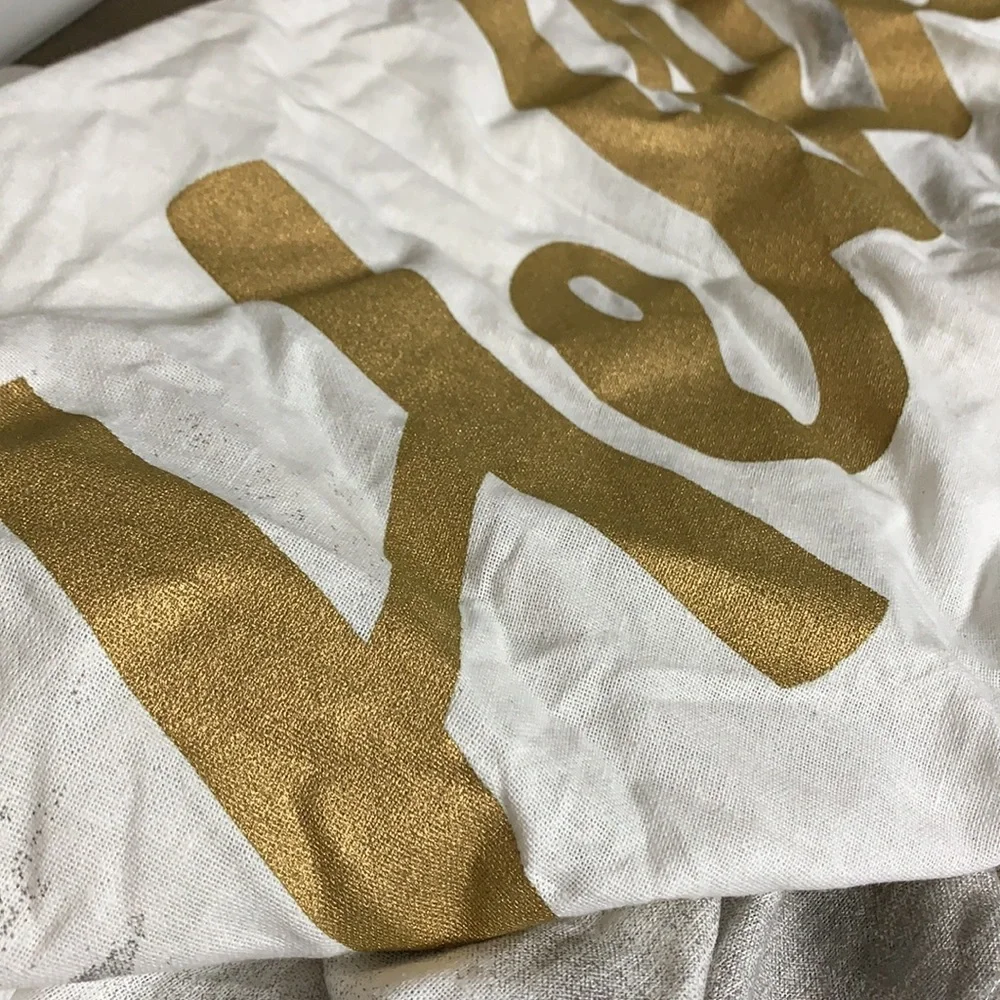 TAPICERIA “Hello Gorgeous” Gold Lettering Fabric Tapestry 60”x60”